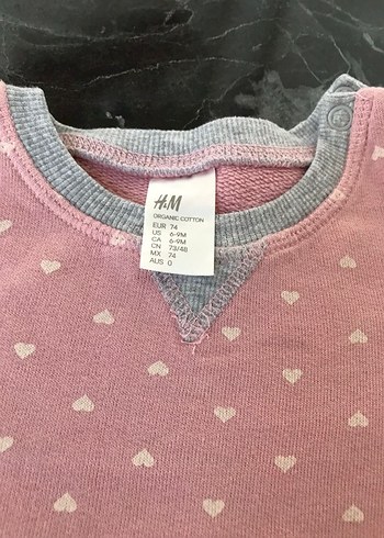 9-12 Ay Beden pembe Renk Bebek sweatshirt
