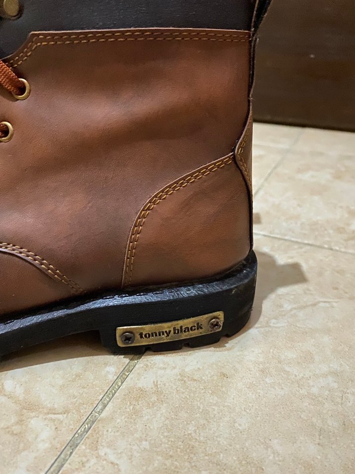 Kahverengi Deri Biker Bot - Görsel 4