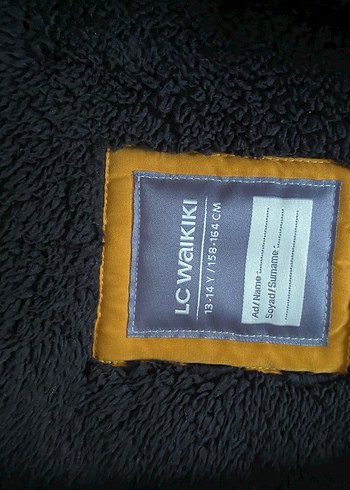 Sarı Kapüşonlu Uzun çocuk Kış Montu - Görsel 2