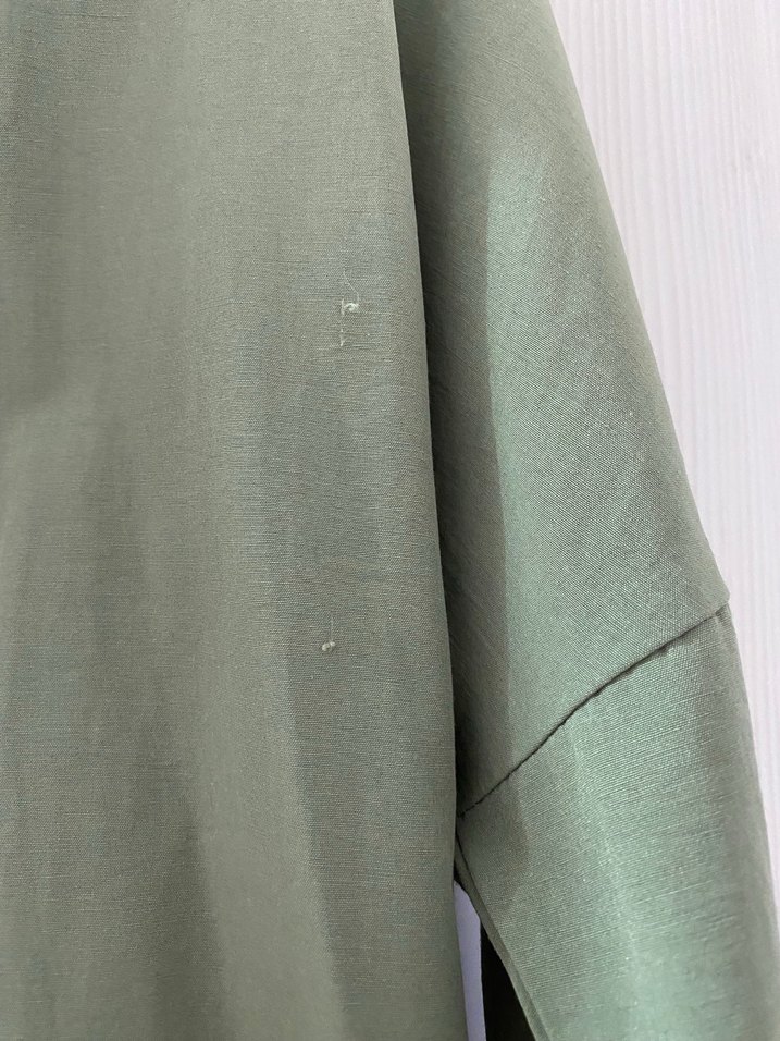 Kadın Haki Düğmeli Uzun Kollu Gömlek - Görsel 3