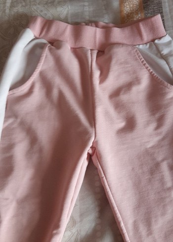 7 Yaş Beden Kız Çocuk Pembe Loose Fit Eşofman Altı