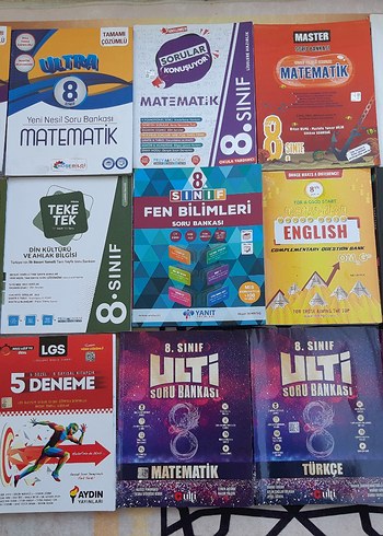 8. Sınıf Matematik, Fen Bilimleri ve İngilizce Soru Bankası Seti