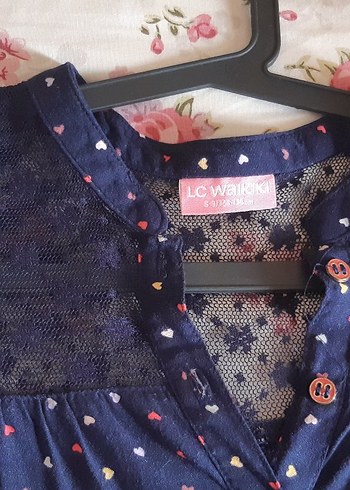 LC Waikiki Lacivert Nakışlı Dantel Detaylı Bohem Elbise