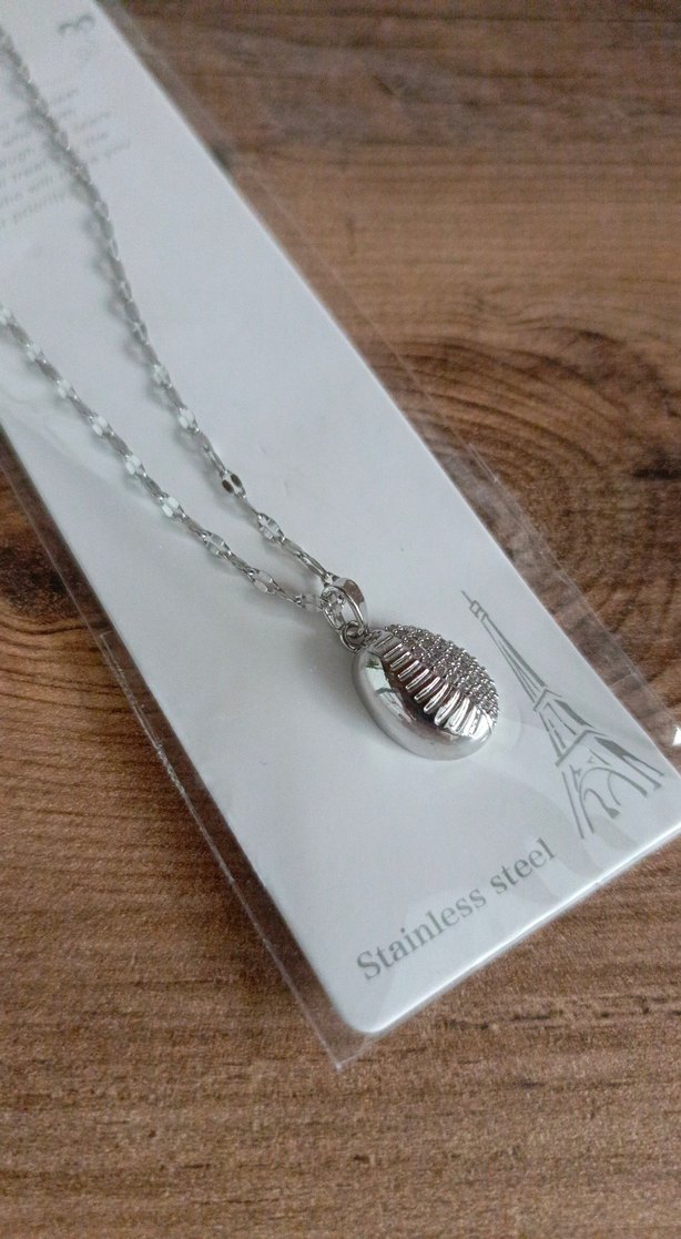 Deniz Kabuğu detaylı Kadın Çelik Kolye - Görsel 2