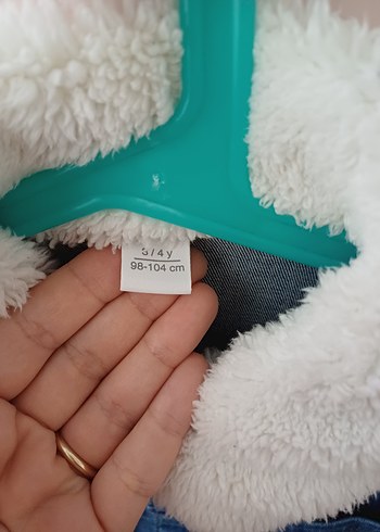 4 Yaş Beden mavi Renk LCW Kız Çocuk Mavi Düğmeli Kot Ceket