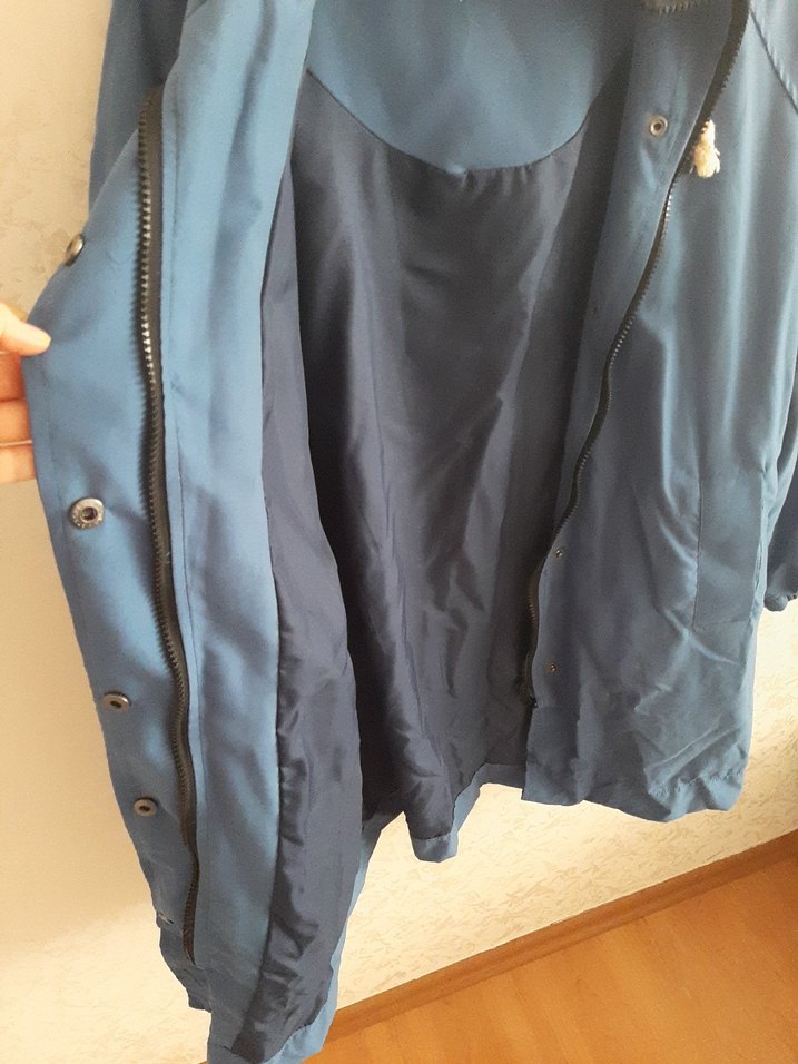 Mavi Kapüşonlu Bayan Mont - Görsel 5