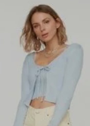 Trendyol & Milla Acik Mavi Baglamali Uzun Kollu Triko Bluz