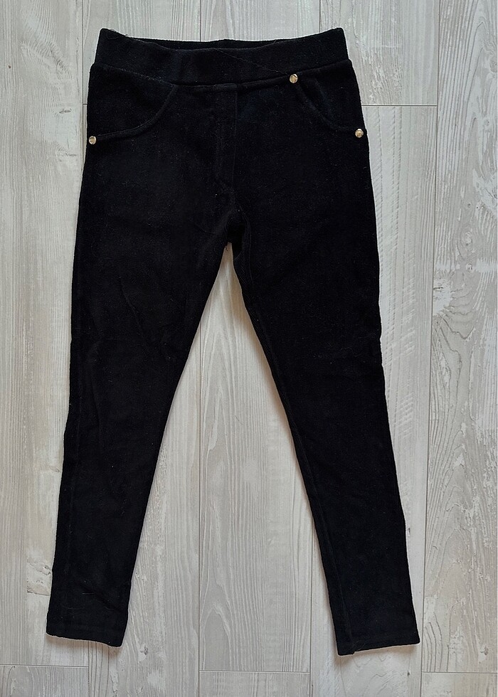 Siyah Kadife Tayt Pantolon - Görsel 2