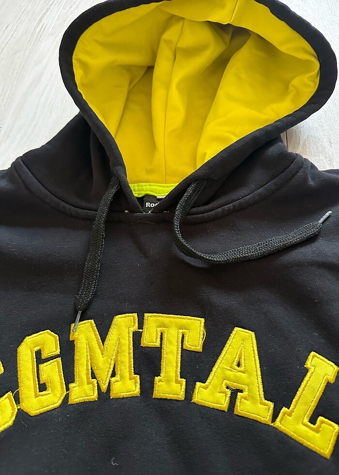 Neon Yazılı Siyah Sweatshirt - Görsel 2