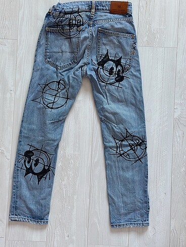 Grafiti Boyama Tasarım Kot Pantolon - Görsel 6