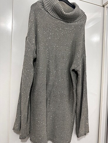 Pullu Payetli Kazak Elbise - Görsel 6