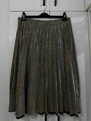 Simli Parlak Pilise Etek - Görsel 6