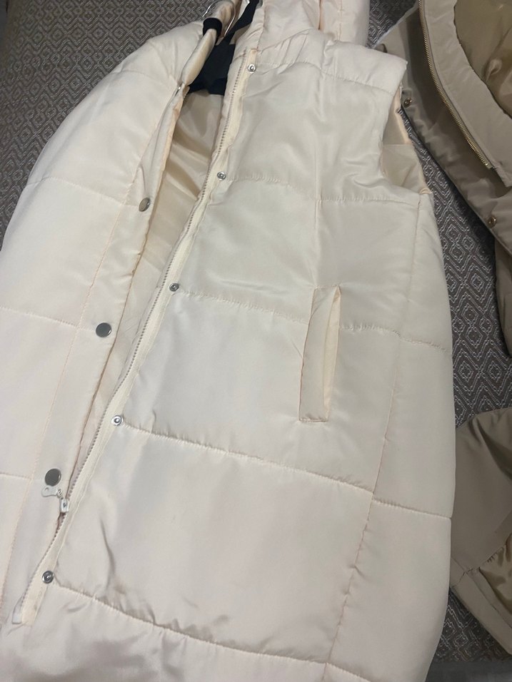 Düğmeli Beyaz Midi Kadın Yelek - Görsel 3