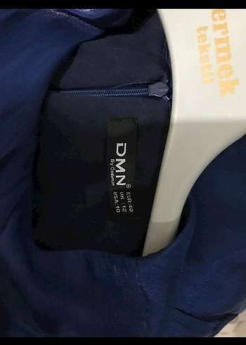 Mavi Drapeli Uzun Kollu Bohem Abiye Elbise - Görsel 4