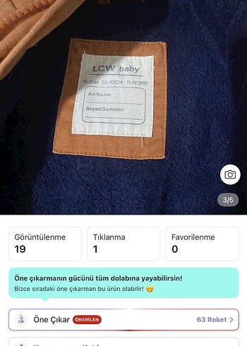 Düğmeli Kahverengi Erkek Çocuk Mont - Görsel 2