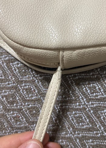 Bej Deri Kadın Bel Çantası - Görsel 5