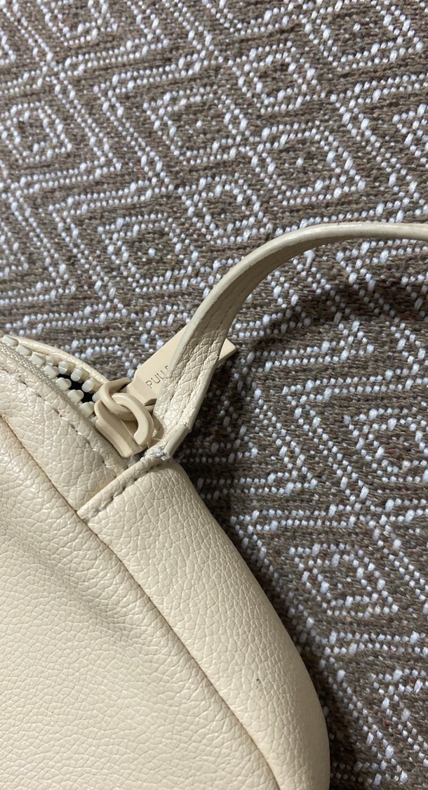 Bej Deri Kadın Bel Çantası - Görsel 4