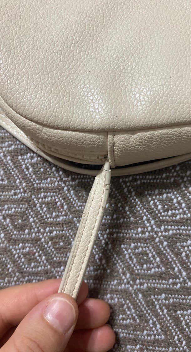 Bej Deri Kadın Bel Çantası - Görsel 5