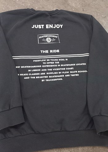 Gri Baskılı Salaş erkek  çocuk  Sweatshirt - Görsel 3