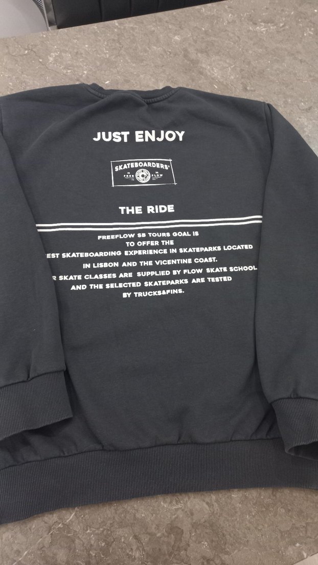 Gri Baskılı Salaş erkek  çocuk  Sweatshirt - Görsel 3