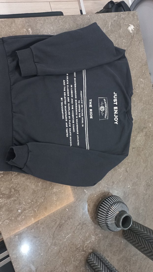 Gri Baskılı Salaş erkek  çocuk  Sweatshirt - Görsel 4