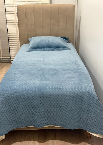 mqvi Düz Desen Yatak Örtüsü linens glace tek kisilik - Görsel 4