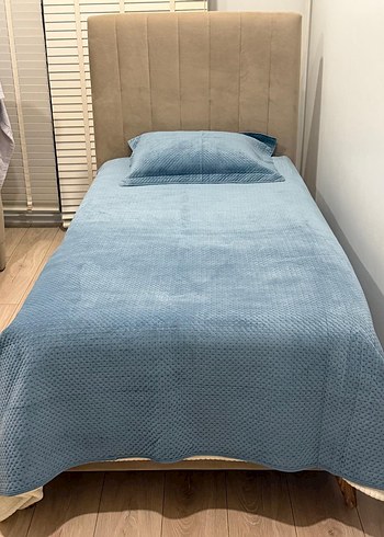 mqvi Düz Desen Yatak Örtüsü linens glace tek kisilik - Görsel 3