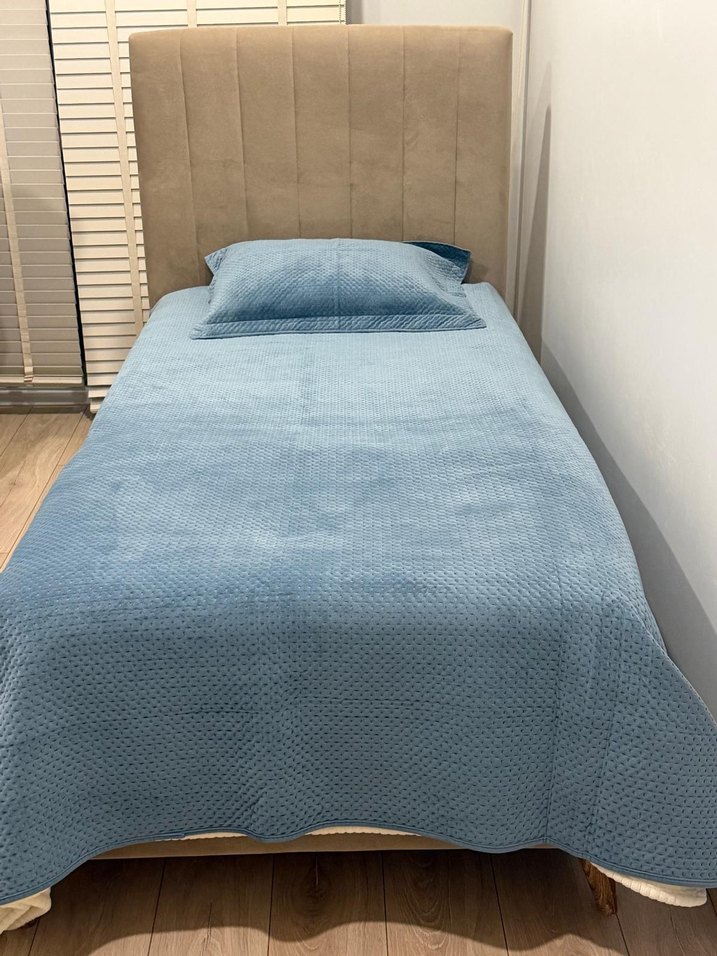 mqvi Düz Desen Yatak Örtüsü linens glace tek kisilik - Görsel 4