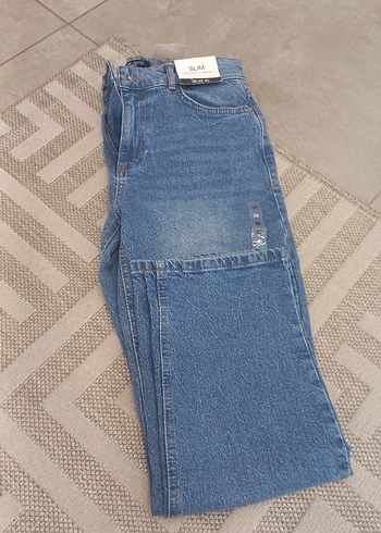 Kadın Mavi Regular Fit Denim Midi Jean