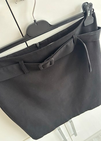 Kemerli Siyah Mini Kalem Etek - Görsel 3