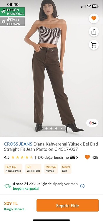 Kahverengi pantolon cross jeans