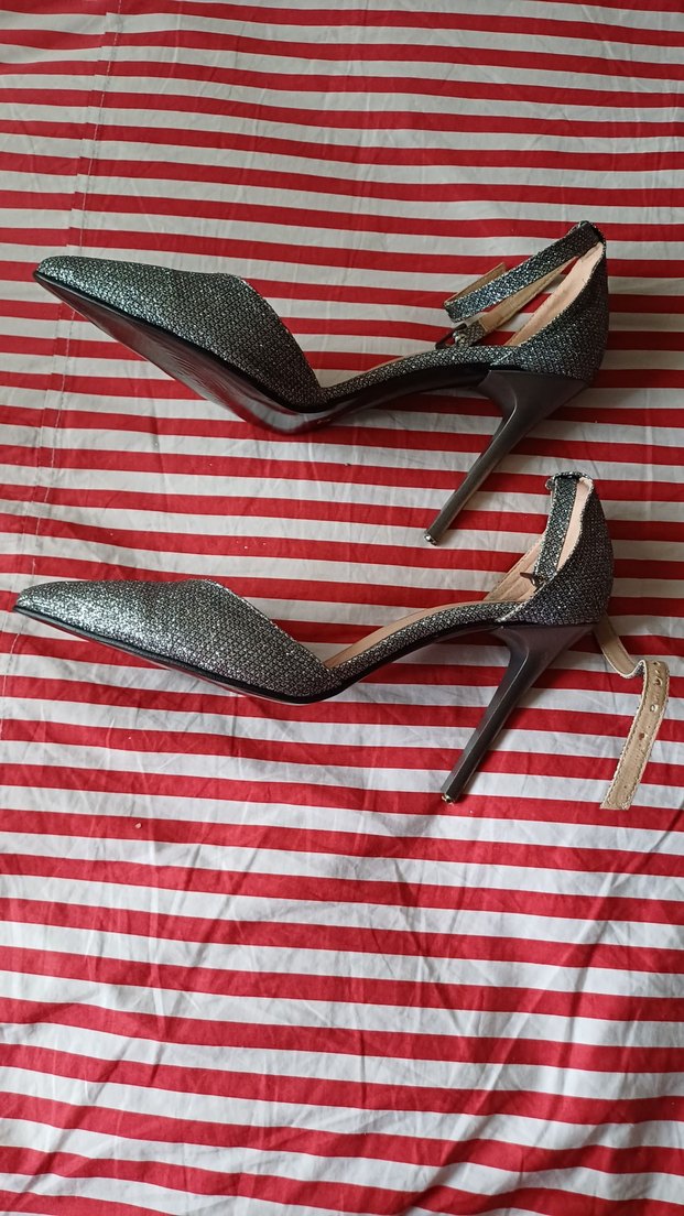 Gri Stiletto Tokalı Kadın Topuklu - Görsel 3