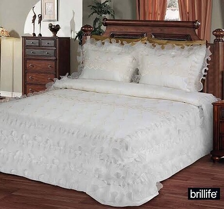brillant marka güpür yatak örtüsü seti