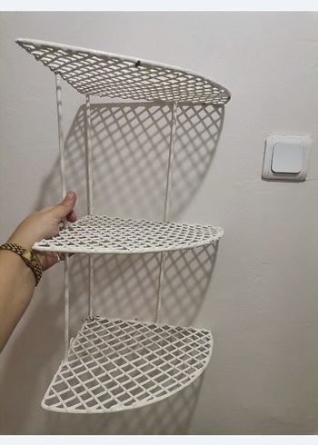 Beyaz Köşe Üç Katlı Raf - Görsel 5