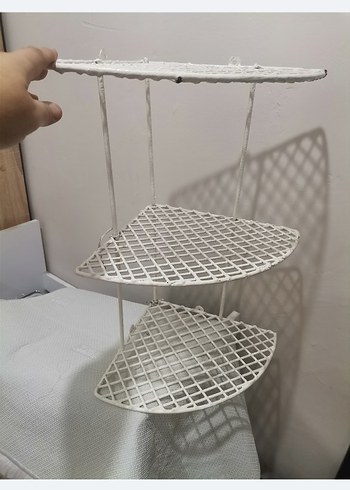 Beden beyaz Renk Beyaz Köşe Üç Katlı Raf