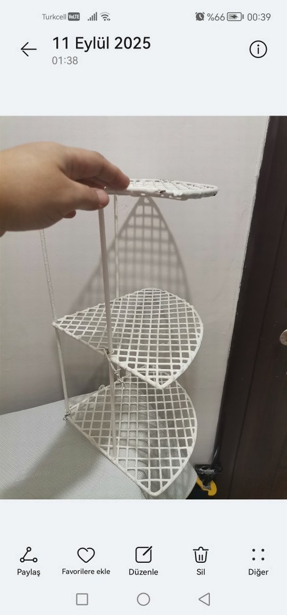 Beyaz Köşe Üç Katlı Raf - Görsel 2