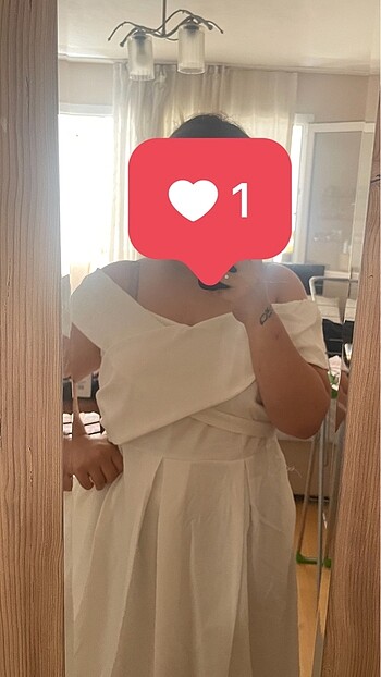 48 Beden beyaz Renk Büyük beden söz/nikah elbisesi