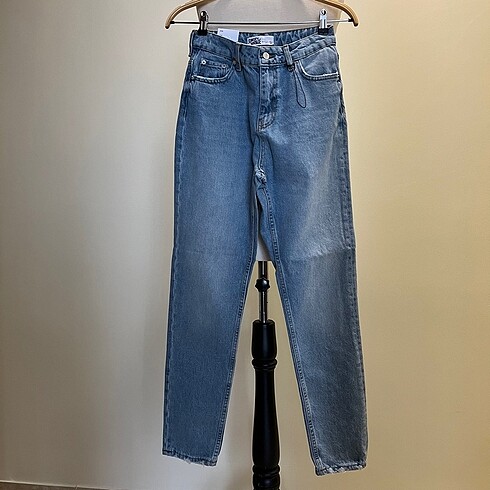 Yüksek bel mom jean kot pantolon