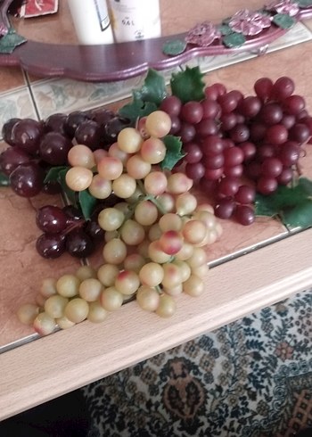 Diğer Bordo ve Açık Renkli Dekoratif Üzüm Demeti