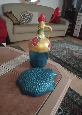Renkli Turkuaz Dekoratif Vazo