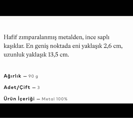  Beden H&M tatlı kaşığı