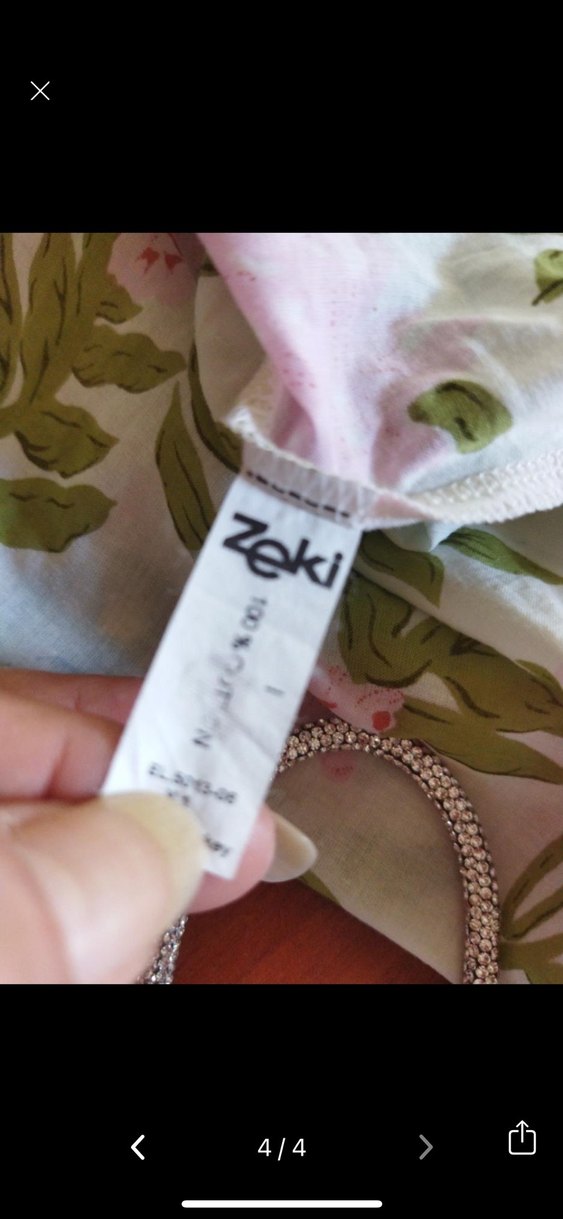 Zeki triko Çiçek Desenli Uzun Kollu pareo - Görsel 5