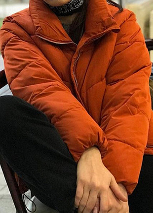 Pull and Bear Turuncu şişme mont