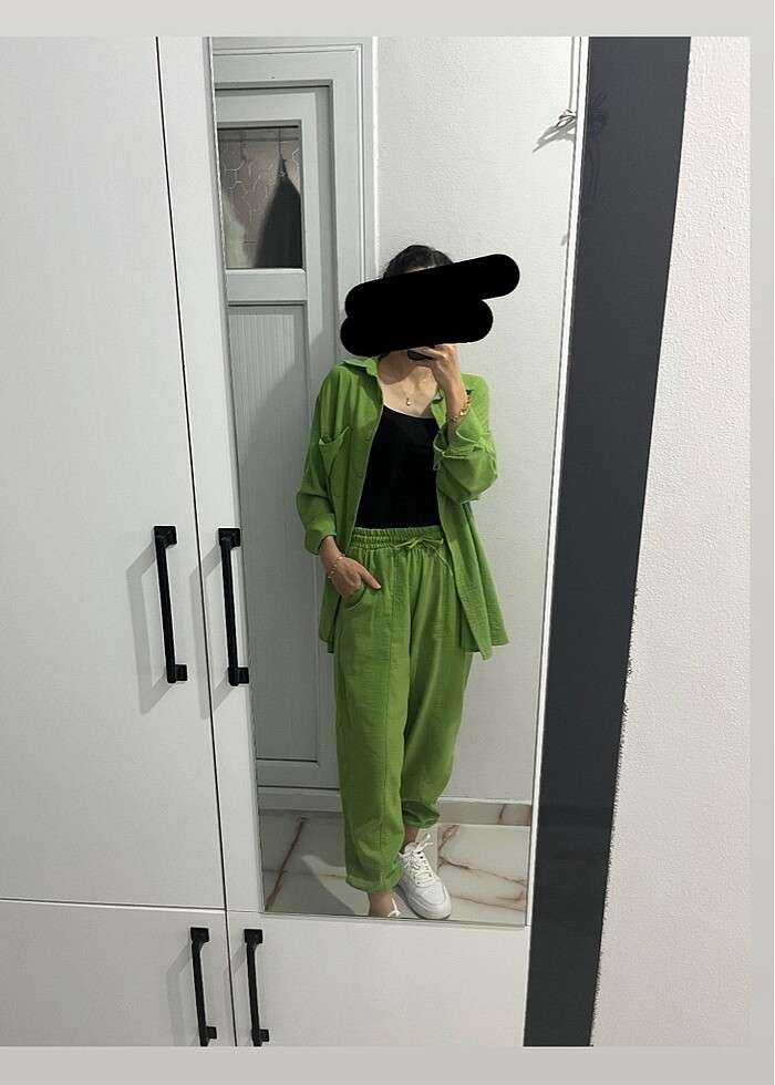 Yeşil Keten Takım - Görsel 3