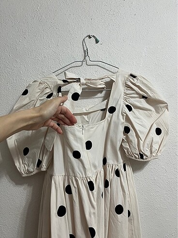Puantiyeli Midi Günlük Elbise - Görsel 6
