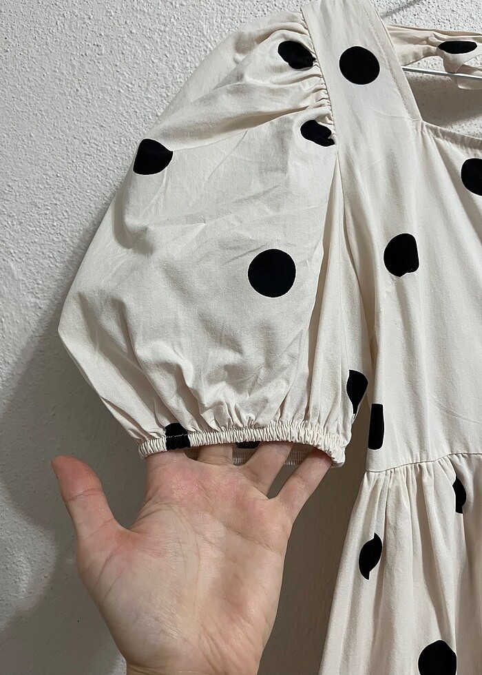 Puantiyeli Midi Günlük Elbise - Görsel 5