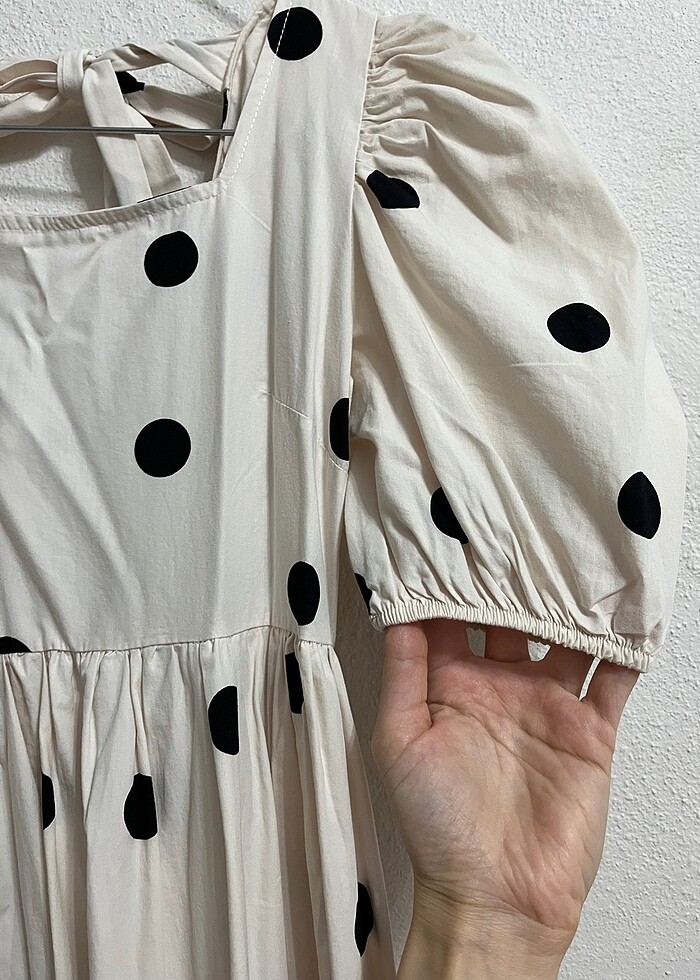 Puantiyeli Midi Günlük Elbise - Görsel 4