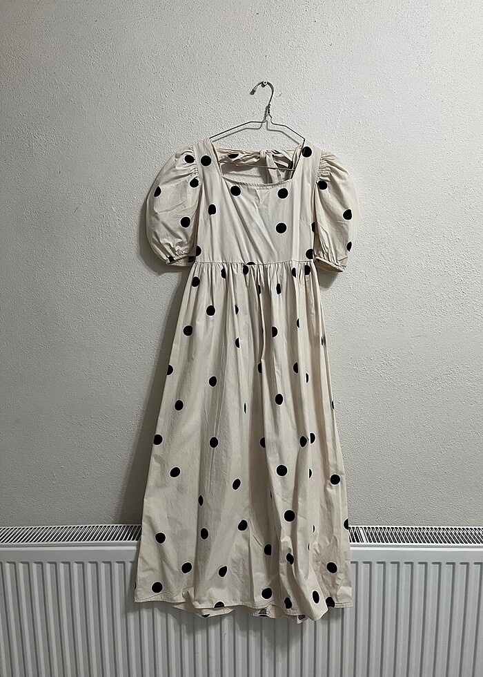 Puantiyeli Midi Günlük Elbise - Görsel 2