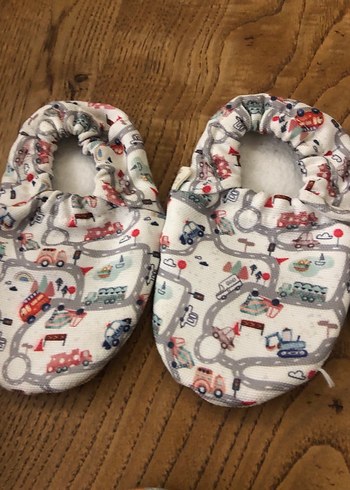 Çocuklar için Renkli Baskılı Tekstil Patik - Görsel 4