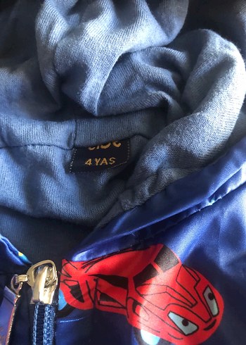 Erkek Çocuk Renkli Baskılı Kapüşonlu Yağmurluk - Görsel 3